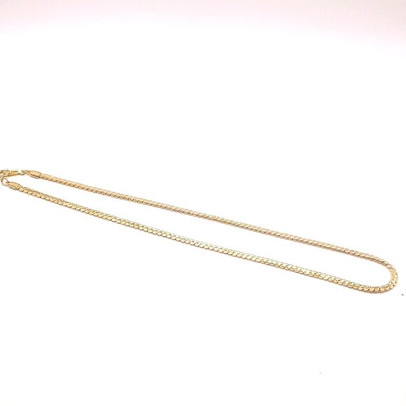 Avon Necklace Gold-tone 14" L Flat Chain Necklace Lobster Clasp Closure Vintage - Picture 3 of 8
